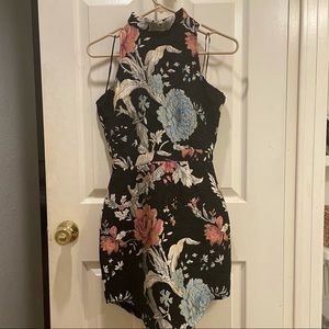 Missguided Black Floral Embroidered Dress